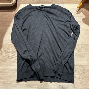 John Smedley - V-Neck Grey Sweater - Size M - Sea Island Cotton